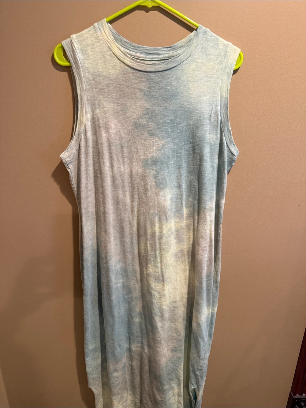Universal Thread Pastel Tie-Dye Maxi Dress in Light Blue and Cream